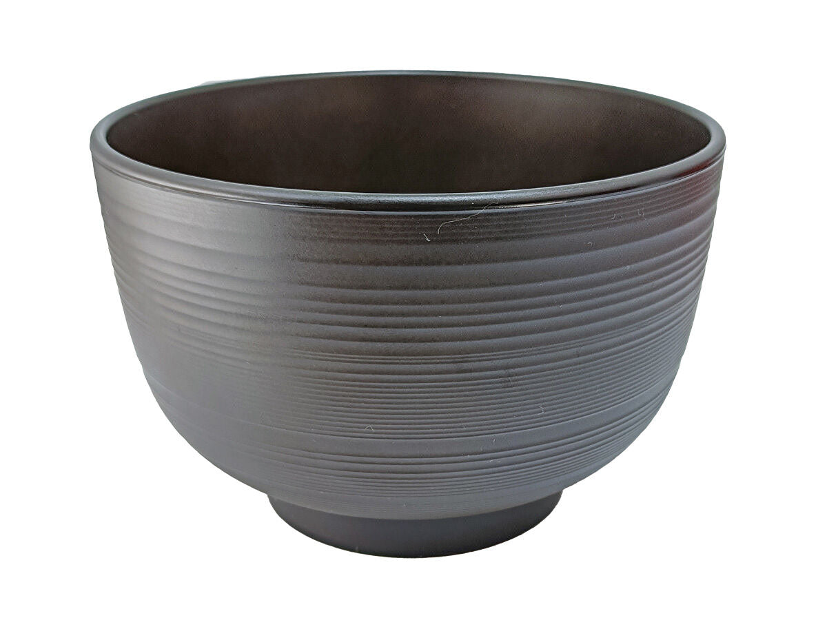 会津塗刷毛目汁椀（食器洗い機対応、こげ茶）Φ11．9×8cm -100均