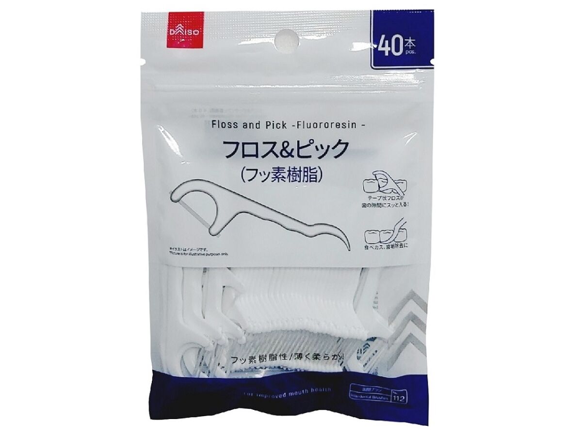フロス＆ピック（フッ素樹脂、40本） -100均 通販 ダイソー