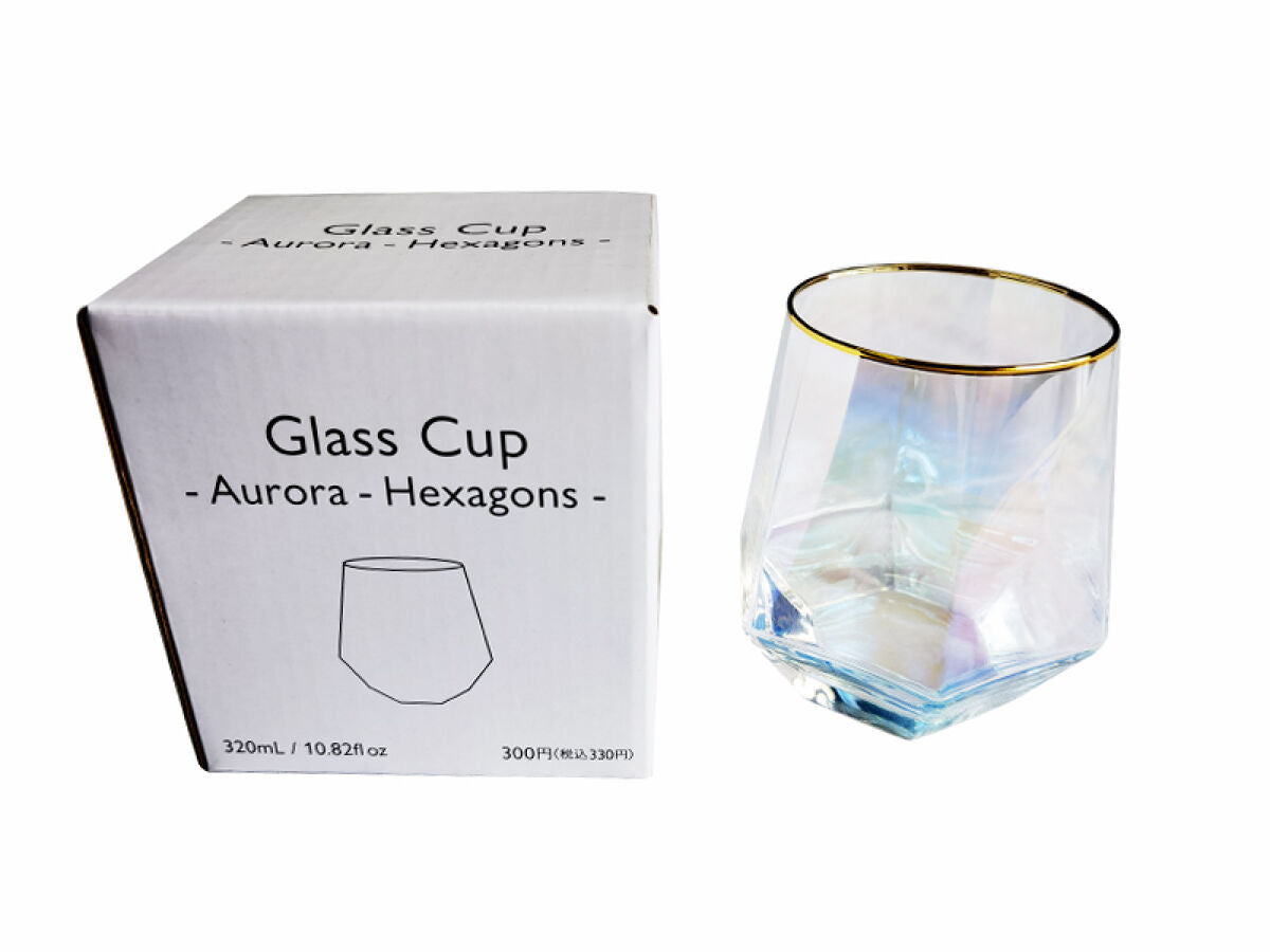 ガラスカップ（オーロラ、六角、約320mL） - スリーピー
