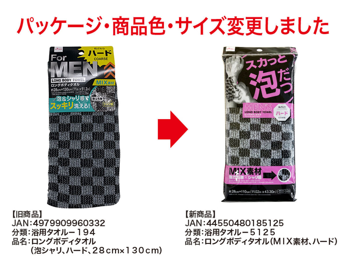 【125枚】使い捨てボディタオル ロングタイプ ② ボディタオル 2枚組 泡立ちマシュマロ トウモロコシ繊維 100% knit