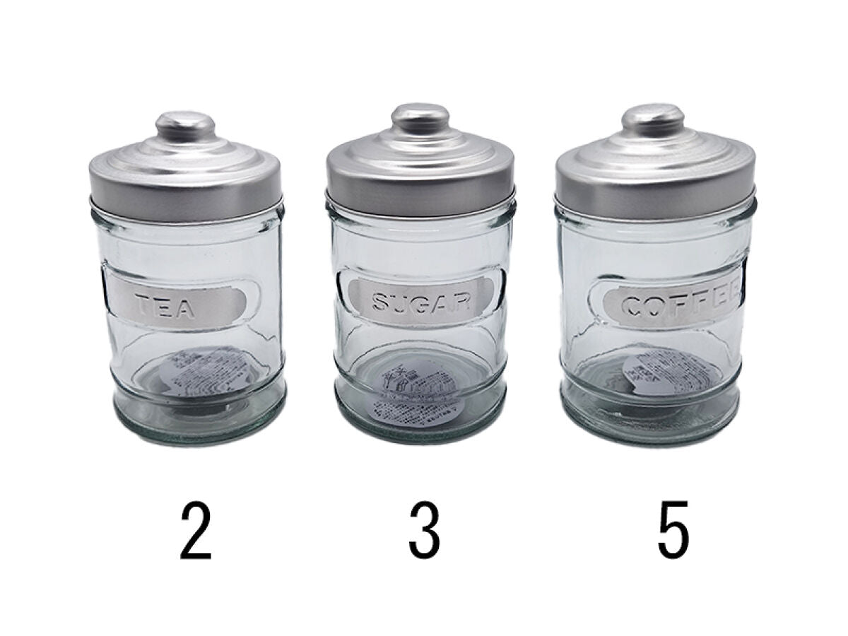 ガラスキャニスター（約500mL、3種アソート） -100均 通販