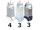 吸水消臭甲メッシュショート丈ソックス(ボーダー、23cm-25cm)