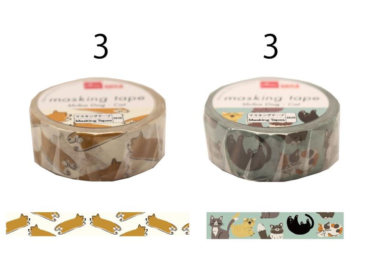マスキングテープ（柴犬、猫） - ダイソーオンラインショップ通販【公式】
