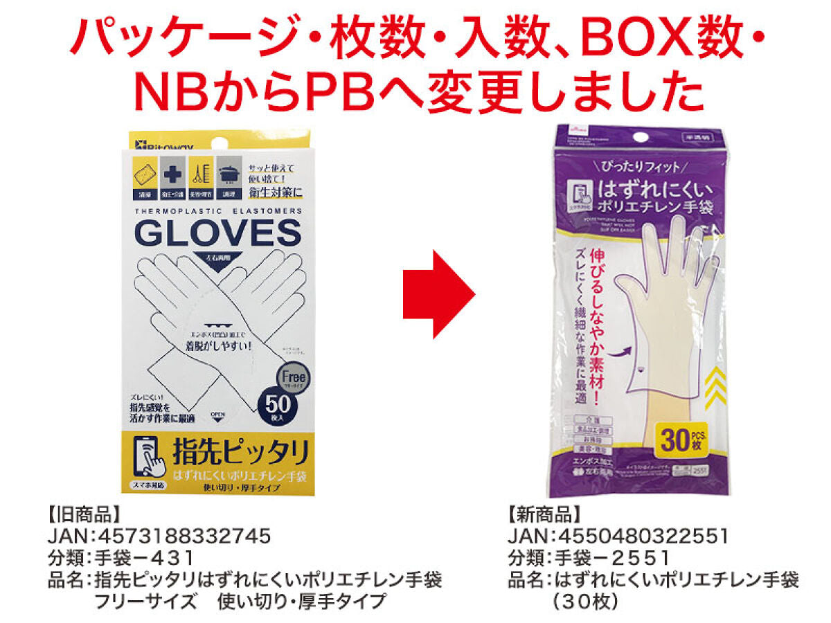 はずれにくいポリエチレン手袋（30枚） -100均 通販 ダイソー