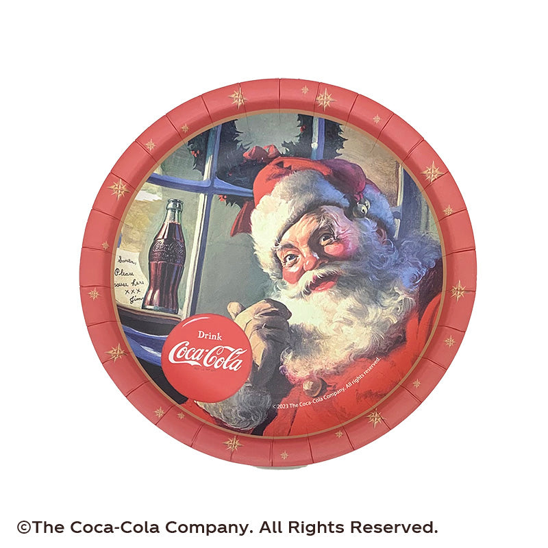 紙皿（コカ・コーラ、クリスマス、CD、レトロサンタ、8枚） -100均