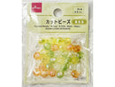 カットビーズ(黄色系、約8mm、36個)