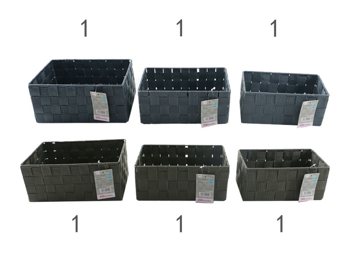 抗菌PP収納バスケット（カラーB、3サイズアソート、中） -100均