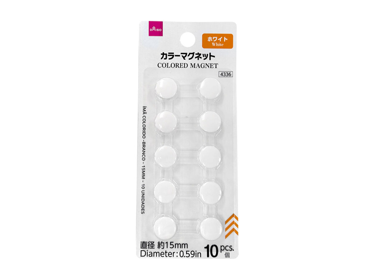 カラーマグネット（ホワイト、10個）15mm -100均 通販 ダイソー