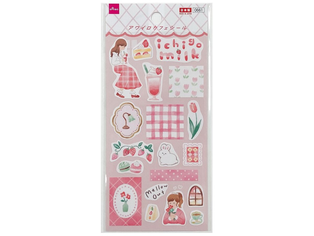 ♡いちごミルキー♡　　お名前シール いちご カット済み お名前シール - メルカリ