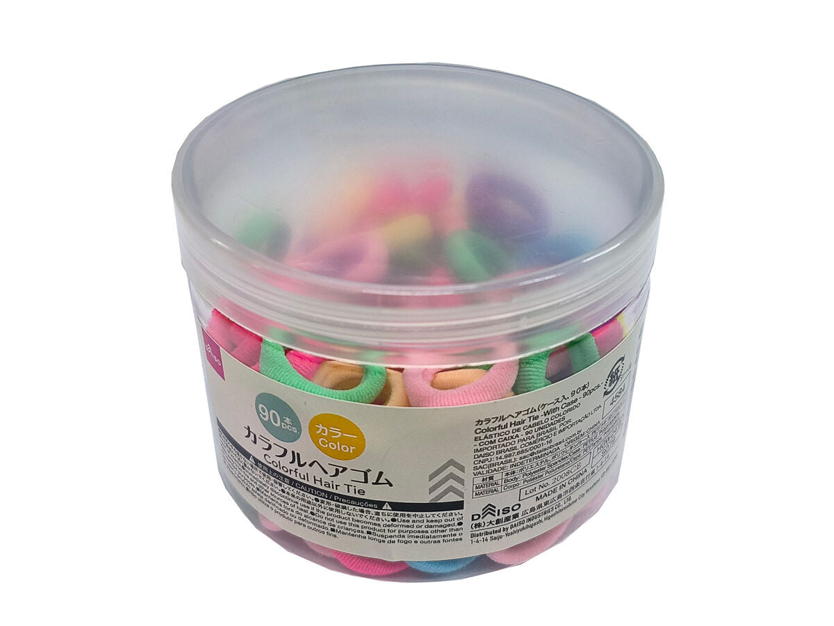 カラフルヘアゴム（ケース入、90本） -100均 通販 ダイソー
