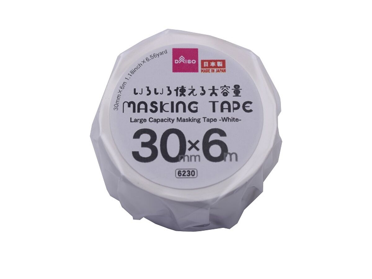 大容量マスキングテープ（白、30mm×6m） -100均 通販 ダイソー