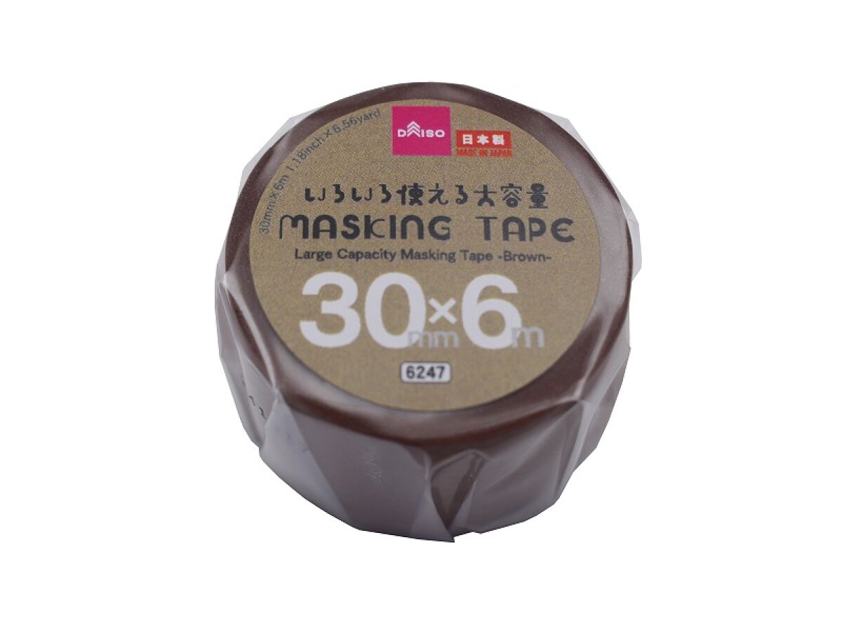 大容量マスキングテープ（茶色、30mm×6m） -100均 通販 ダイソー