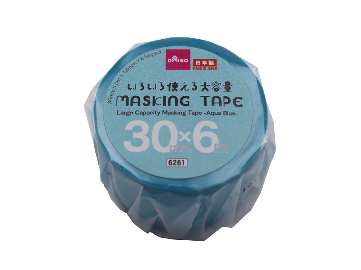 大容量マスキングテープ（水色、30mm×6m） -100均 通販 ダイソー