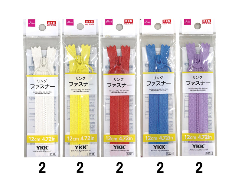 リングカラーファスナー（5色）12cm -100均 通販 ダイソー