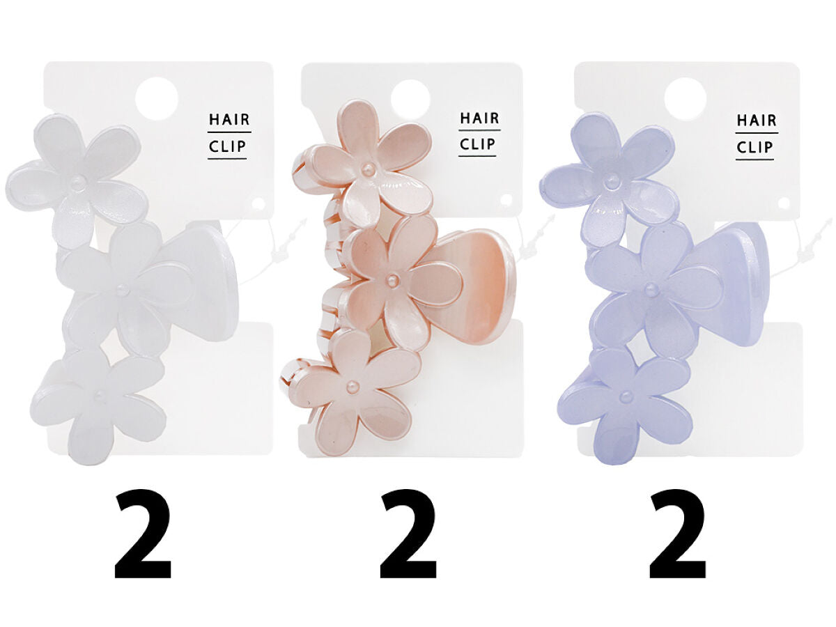 バンスクリップ（グロッシー＆パール調、フラワー） -100均 通販