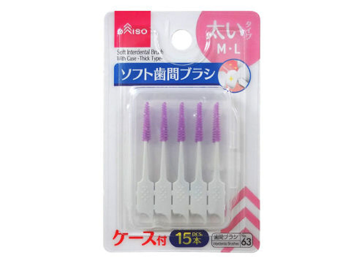 ソフト歯間ブラシ15本入 ケース付（太いタイプ） -100均 通販