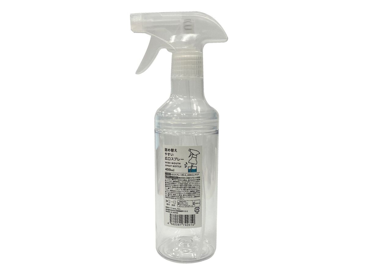 広口スプレーボトル 400mL クリア400mL -100均 通販