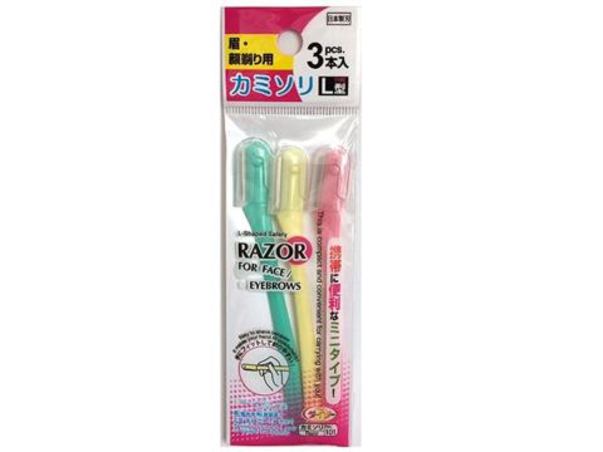 眉・顔そり用カミソリL型（3本入） -100均 通販 ダイソー