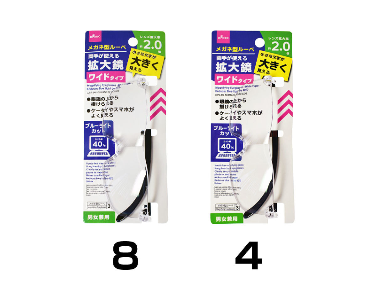 メガネ型ルーペ（約２．０倍、ブルーライト約４０％カット） - ダイソーオンラインショップ通販【公式】