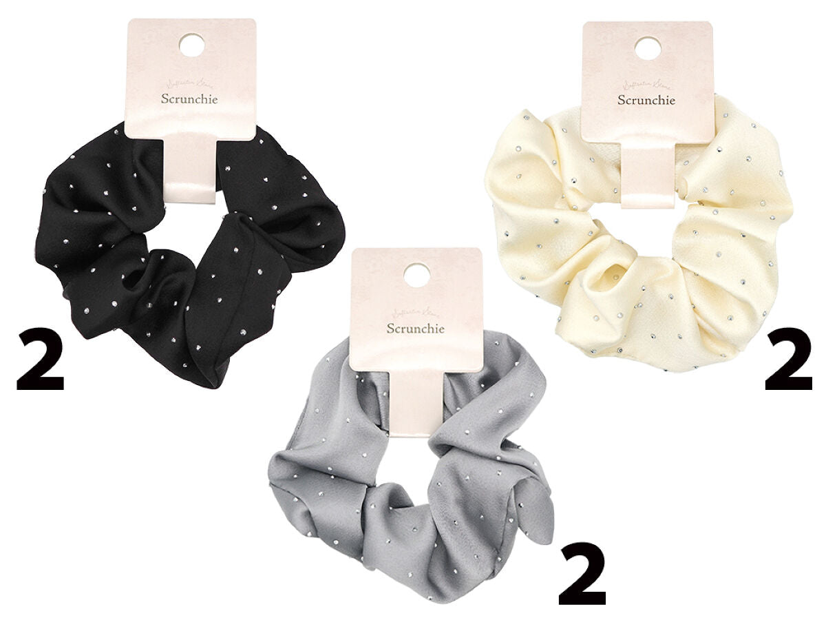 ハンドメイドシュシュM-4017♡花柄×マスタードジョーゼット