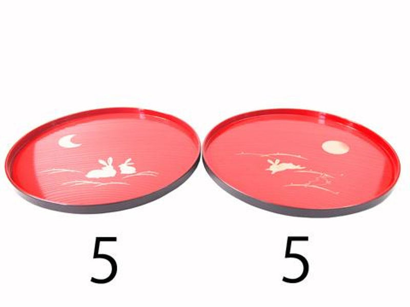 うさぎ丸盆赤２柄アソート２１ｃｍ