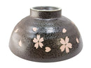 美濃焼　茶碗　桜吹雪　黒φ１４．７×６．７ｃｍ