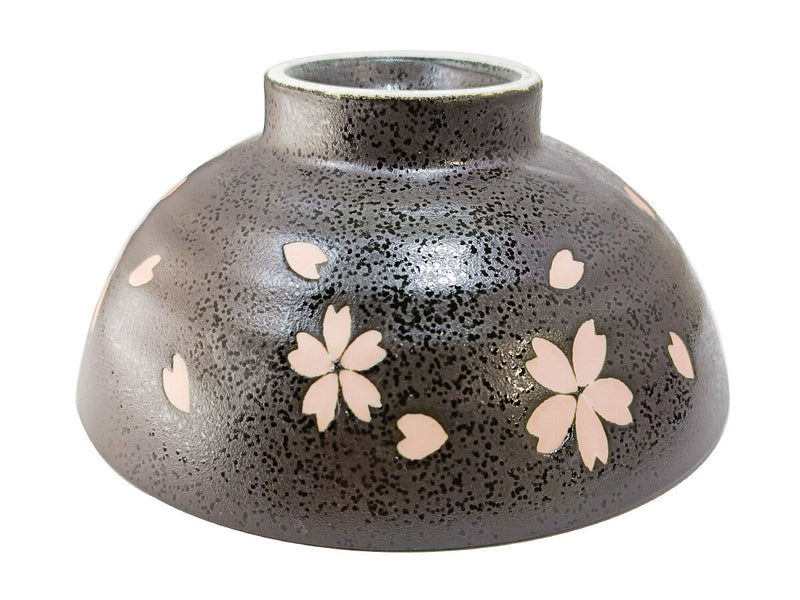 美濃焼 茶碗 桜吹雪 黒φ14．7×6．7cm -100均 通販 ダイソー