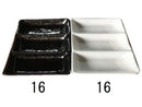 三連皿（白・黒）１９．５ｃｍ×９ｃｍ×Ｈ２．２ｃｍ
