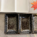 三連皿（白・黒）19.5×9×H2.2cm