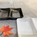 2連皿（白・黒）12.2×8.4×H2.4cm