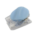 穴を開けずに留めるくるっと回転名札用クリップ（青）_日本製