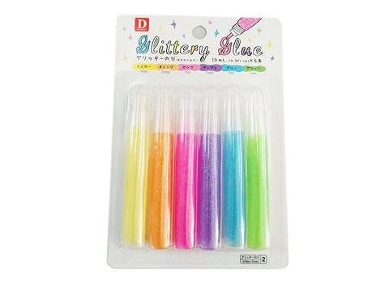 グリッターのり（10ml×6本、パステルカラー）