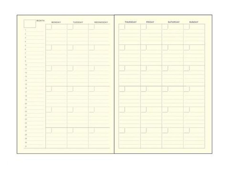 スケジュール帳（Ｂ６、３２枚、書き込み、マンスリー）