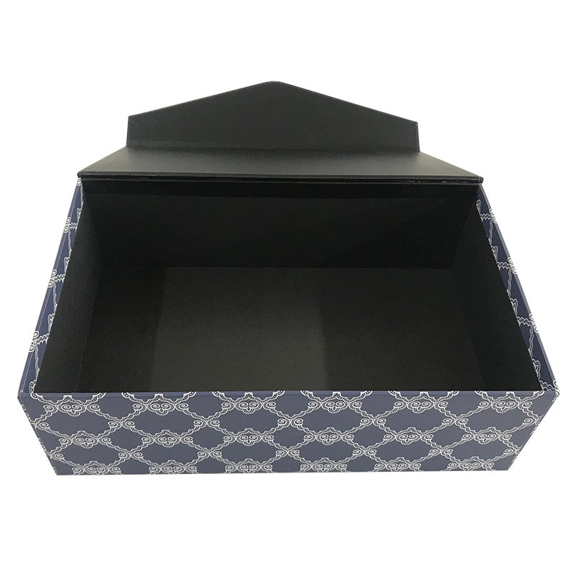 フタ付紙BOX（4サイズ、長方形、エレガントネイビー）