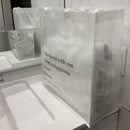 クリアバッグ（英字柄、39cm×41cm×15cm）