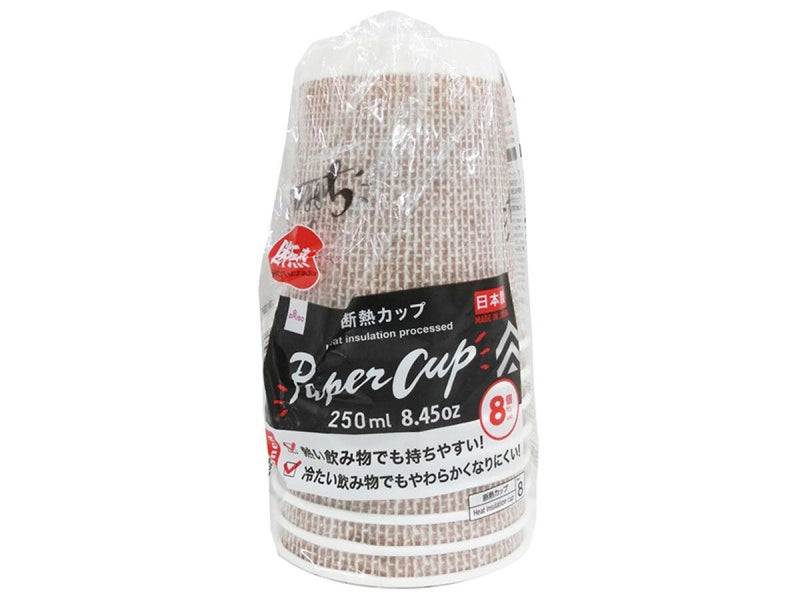 断熱カップ（麻柄、２５０ｍＬ、８個）