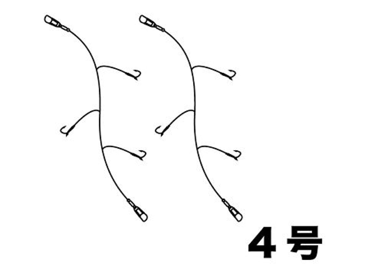 サビキ仕掛け（ハゲ皮、4号、3本針×2セット） -100均 通販