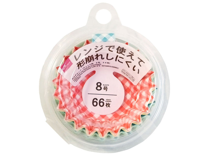 おかずカップ（チェック柄、８号、６６枚）