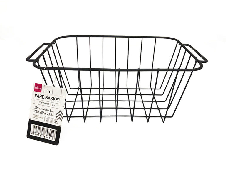 ワイヤーバスケット（ブラック、２０ｃｍｘ１４ｃｍｘ９ｃｍ）