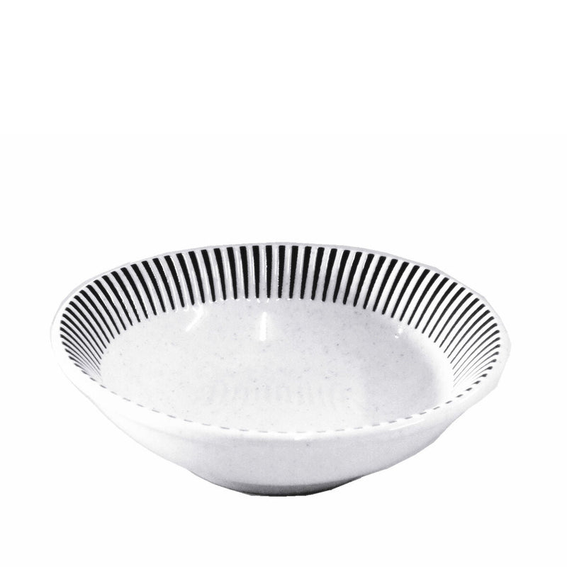 浅鉢（モダンストライプ、白、約φ１３．２×Ｈ３．８ｃｍ）