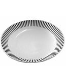深皿（モダンストライプ、白、約φ２１．５×Ｈ３．８ｃｍ）