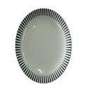 皿（モダンストライプ、白、約φ１４×Ｈ２．５ｃｍ）