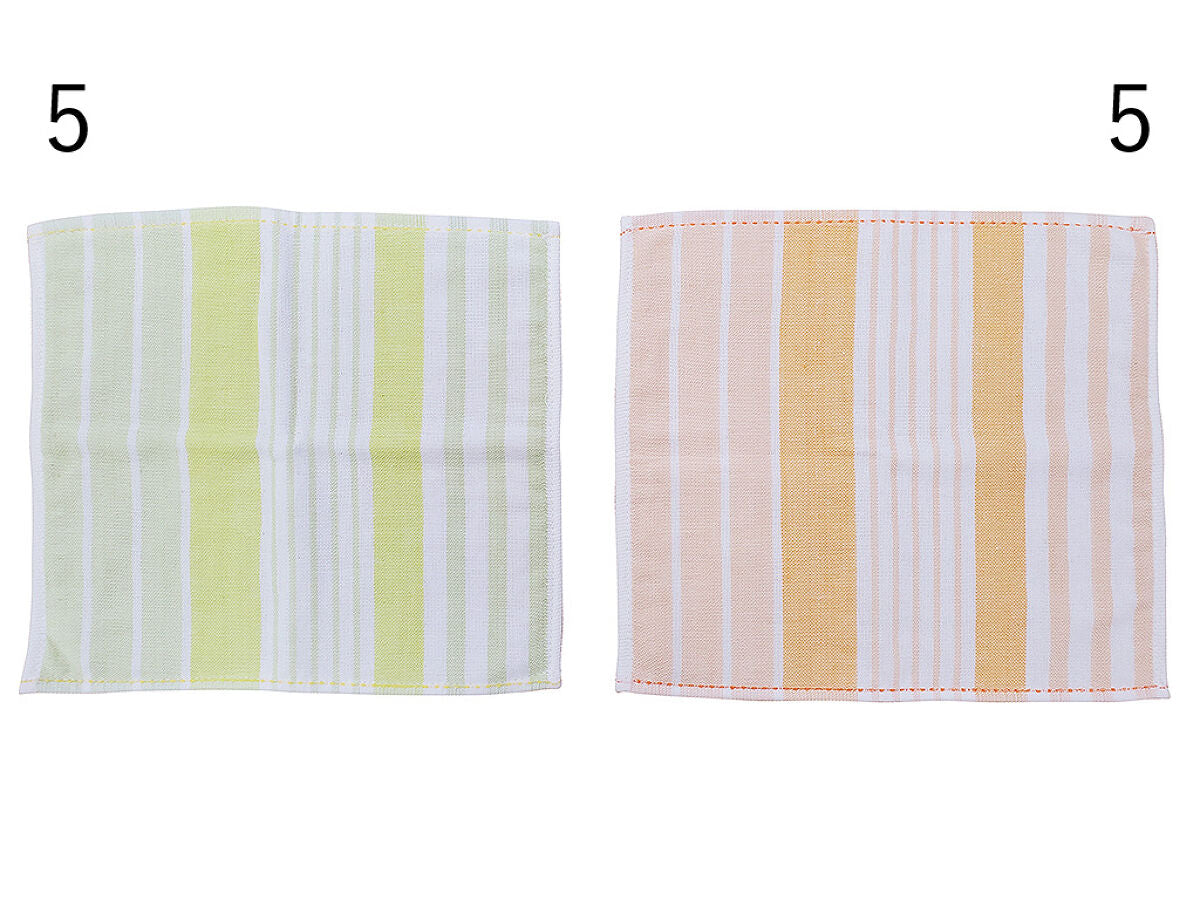 片面ガーゼタオルハンカチ(ストライプ、抗菌防臭) -100均 通販