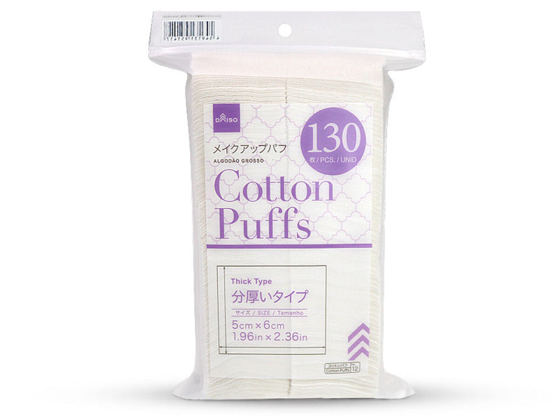 コットンパフ（分厚いタイプ、１３０枚、５ｃｍｘ６ｃｍ）