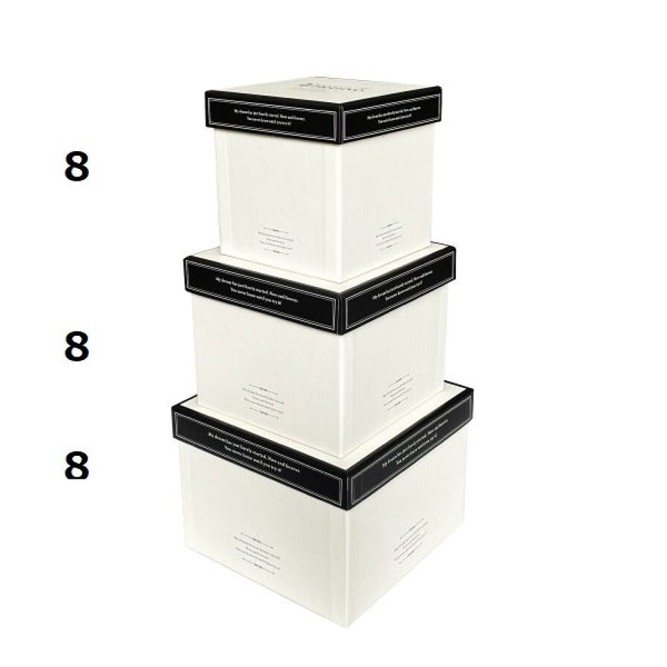 紙BOX（3サイズ、正方形、エレガントモノクロ） -100均 通販