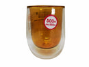 ダブルウォールグラス（丸型、イエロー、３００ｍＬ）