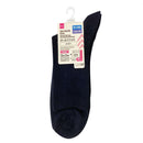 カラー太リブソックス（ネイビー、かかと直角、吸水速乾、消臭）
