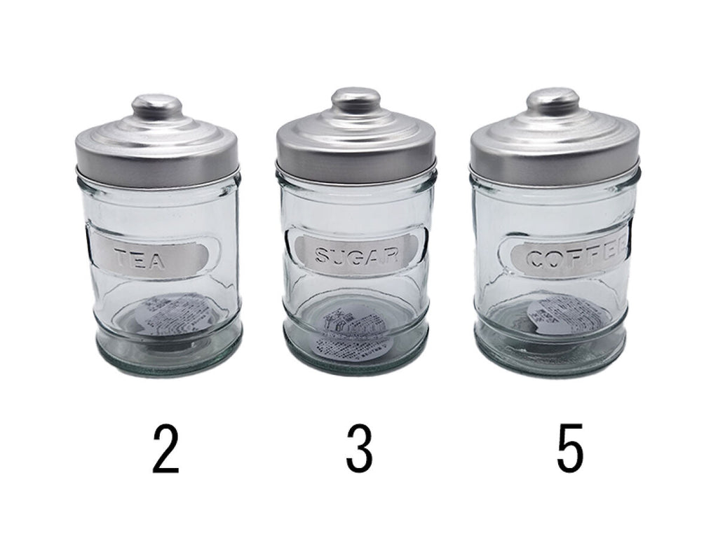 ガラスキャニスター（約500mL、3種アソート） -100均 通販