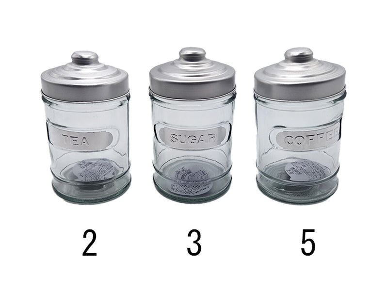 ガラスキャニスター（約500mL、3種アソート） -100均 通販