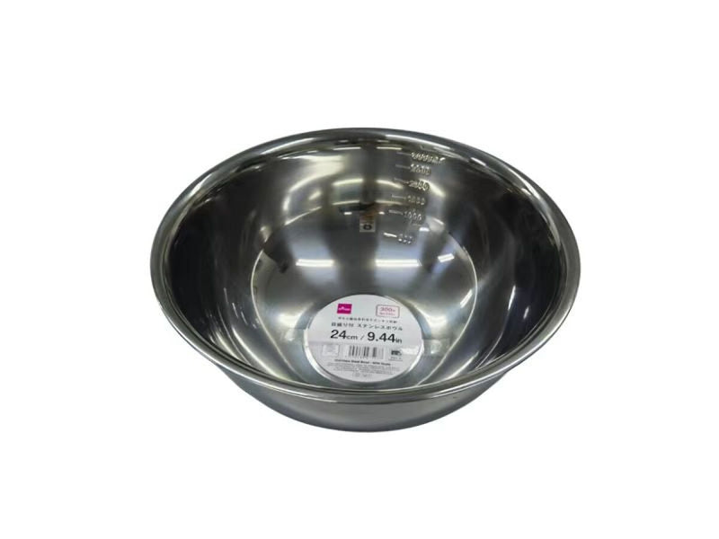 ステンレスボウル（内径２４ｃｍ、目盛り付）